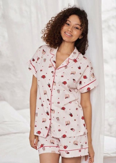 ШОРТЫ ПИЖАМНЫЕ MILAVITSA (МАЛИНОВЫЙ КОКТЕЙЛЬ)