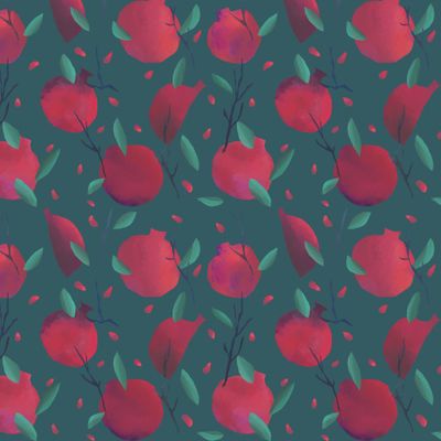 Гранаты на зеленом