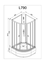 Душевая кабина AvaCan L 790 N без крыши