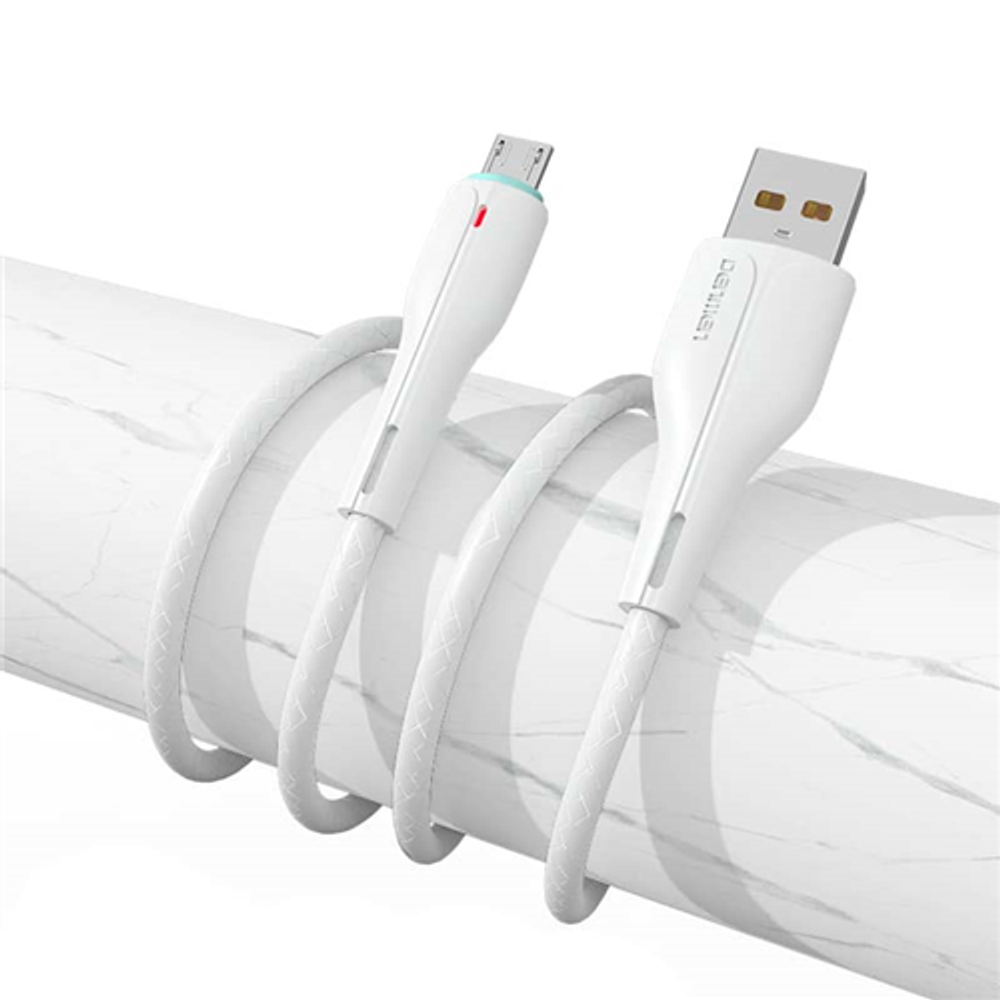 Кабель DENMEN D16T USB-Type-C 3.6A 1м TPE White