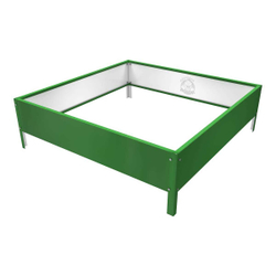 Клумба квадратная оцинкованная 1 ярус  RAL 6002 Зеленая листва