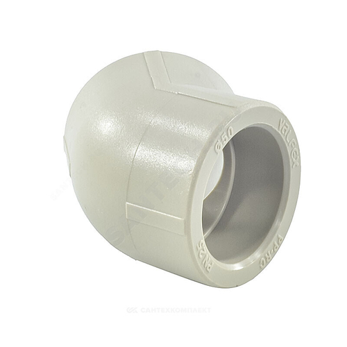 Угольник PP-R серый Дн 63х45гр внутренняя пайка VALFEX 10107063Г