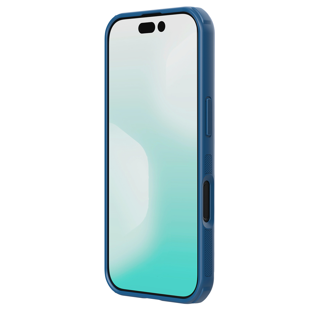 Усиленный чехол синего цвета от Nillkin для iPhone 17, серия Super Frosted Shield Pro