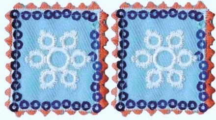 Термоаппликации HKM "Briefmarke mit Schneeflocke", 4,7 х 2,7 см, 2 шт (10206100/121214/0010869/03_Ге