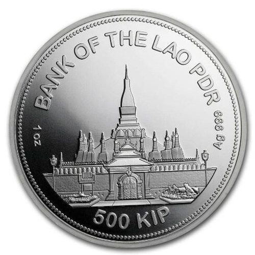 ЛАОС / 500 кип / 2020 год / ТИГР / Ag Серебро / 31.1g