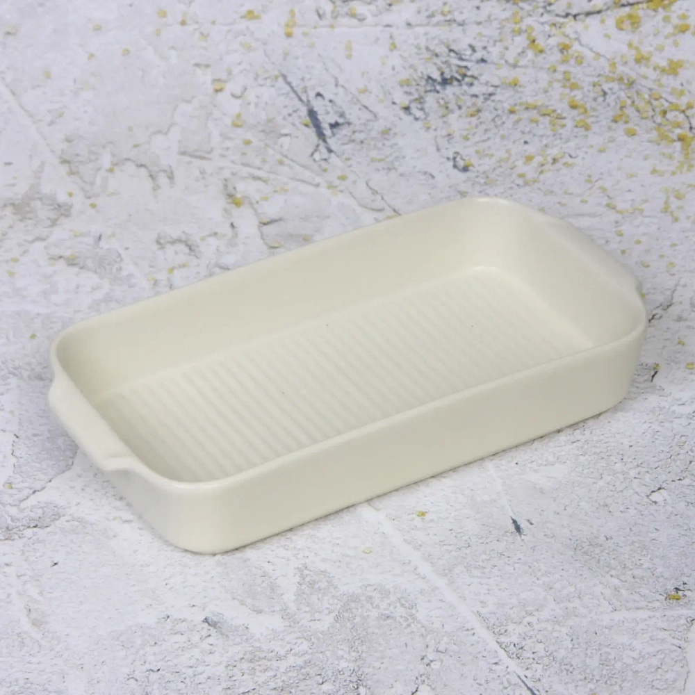 Форма керамическая для запекания «Акварель» 24.5*12.5*4,5см, молочная