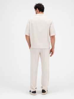 Костюм льняной с брюками. Песок