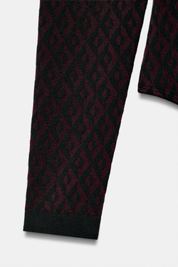 ZARA БОДИ НА МОЛНИИ С КОНТРАСТНЫМ УЗОРОМ, БОРДОВЫЙ