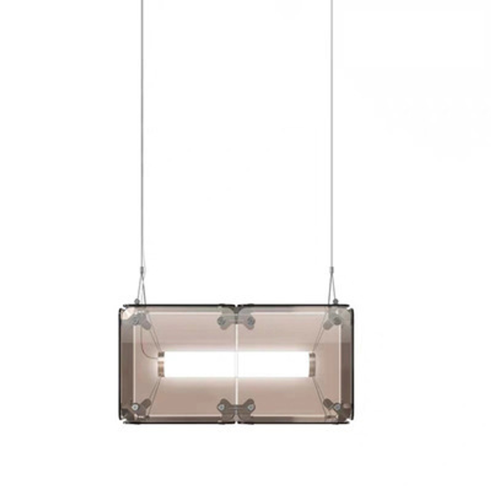 Pendant design lamp  Hyperqube by Felix Monza (2 lampshade ,  Amber)