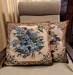 Декоративный гобеленовый чехол для интерьерной подушки Незабудки 38*38