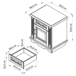 Прикроватная тумба с ящиком и дверью Харви с филенкой для спальни в викторианском стиле, тумба прикроватная деревянная белая с ящиком и дверцей на ножках напольная из массива сосны