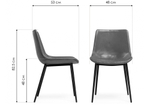 Стул на металлокаркасе Woodville Алеида серая экокожа, черный глянец, ножки черные