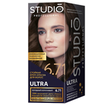 Краска для волос STUDIO 3D Golografic 50/50/15 мл 6.71 Холодный коричневый