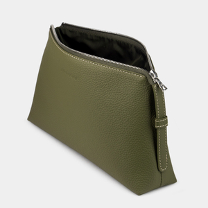 Косметичка Comete из кожи теленка, зеленого цвета