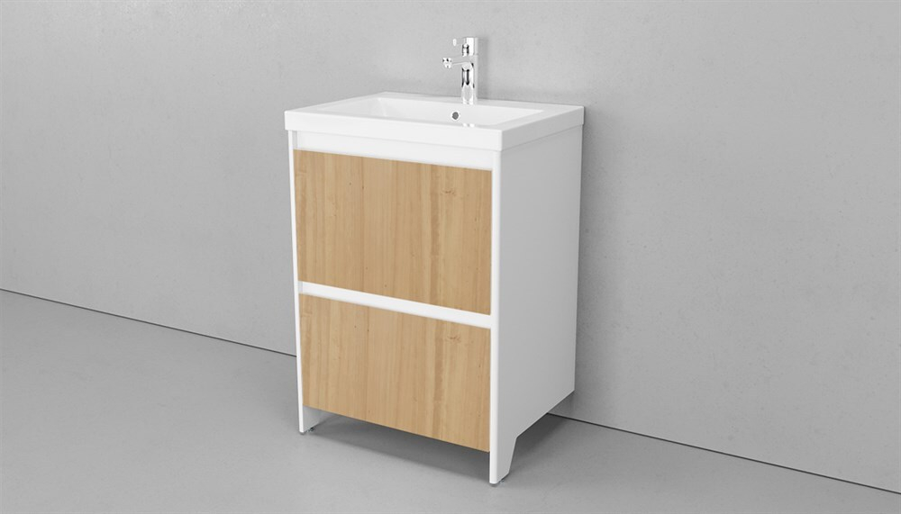 Тумба напольная VELVEX Klaufs 60.2Y-617.216 с раковиной Cersanit COMO 60