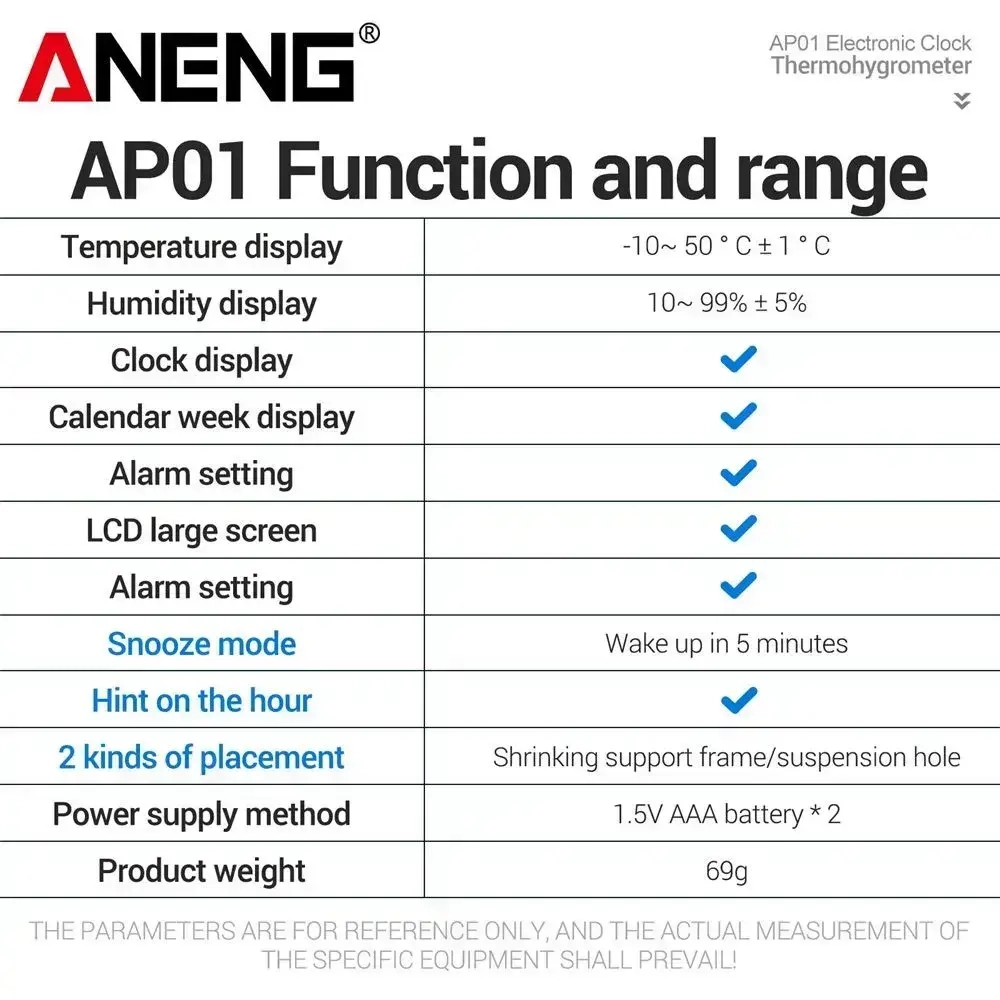 ANENG AP01 Многосценный измеритель температуры и влажности