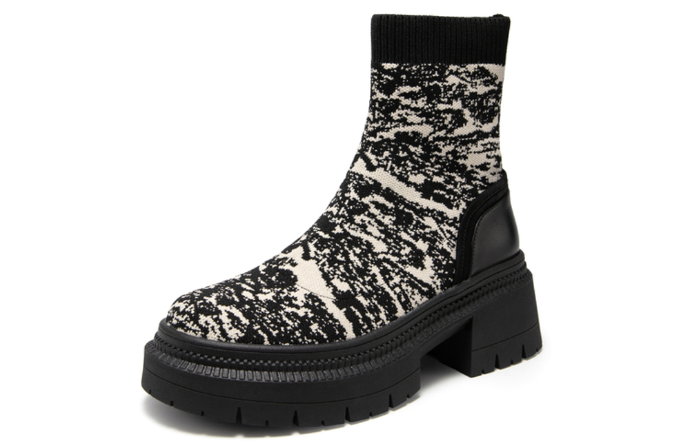 MIO Stretch & Sock Boots Women"s Black/White/Black