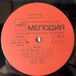 Винтажная виниловая пластинка LP Группа Круиз 1 (СССР 1987)