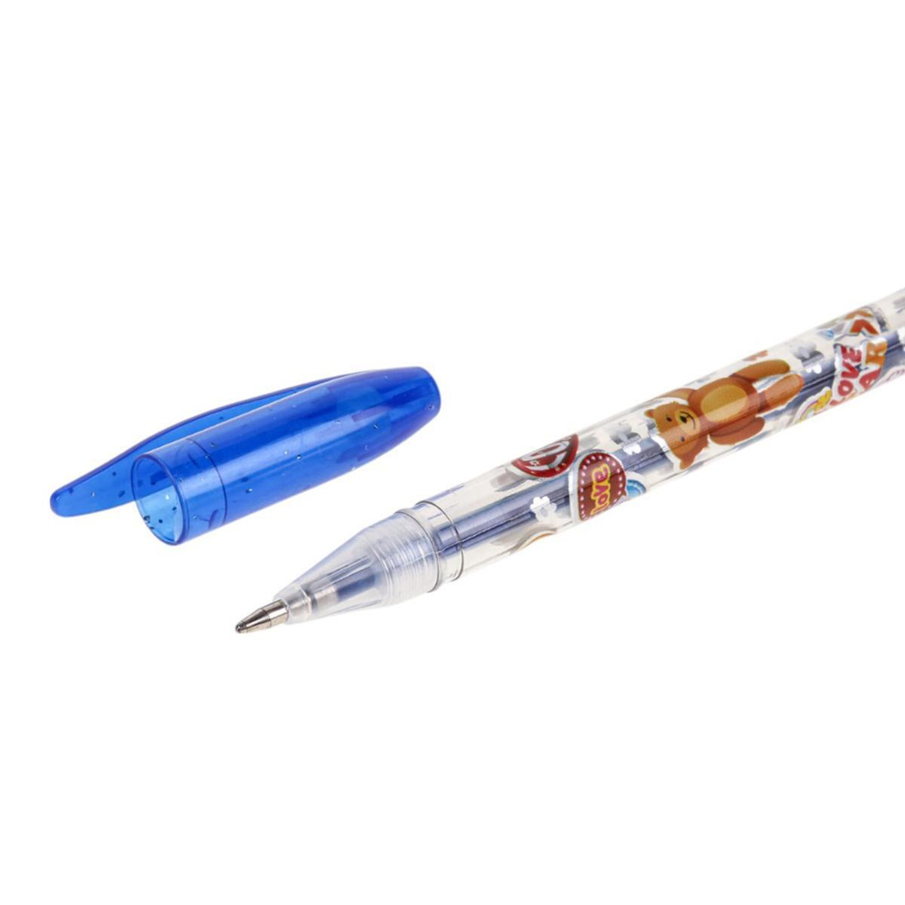 Набор гелевых ручек 6 цветов с блестками, рисунок на корпусе