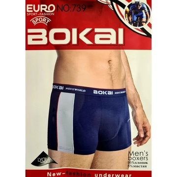 Трусы мужские боксеры (2шт) Bokai  739 BK,темно-синий+черный