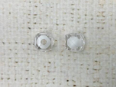 Бусины пришивные граненые акриловые, d 10 мм, белый