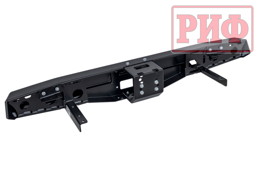 Бампер силовой задний УАЗ Хантер с площадкой под лебедку и фонарями, лифт 65 мм РИФ