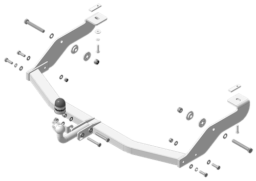 Фаркоп Motodor для ОЦИНКОВАННЫЙ Lifan Myway, 2017-2021 (оцинк. Шар) (90025)(паспорт и сертификат в комплекте)(без электрики) 94703-A