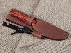 Нож для бушкрафта "Форест", сталь VG-10/Elmax, рукоять микарта (красно-оранжевая)