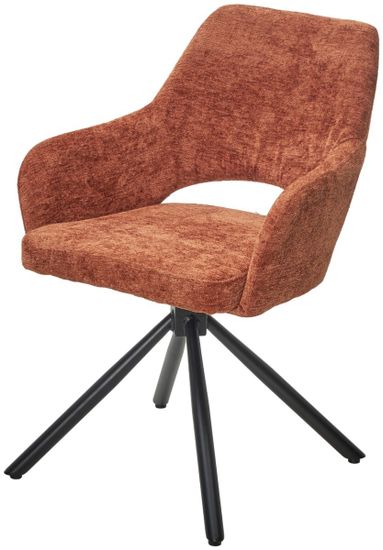 Стул NURI 180 град. поворот. 3018-09 терракотовый, шенилл/ черный каркас