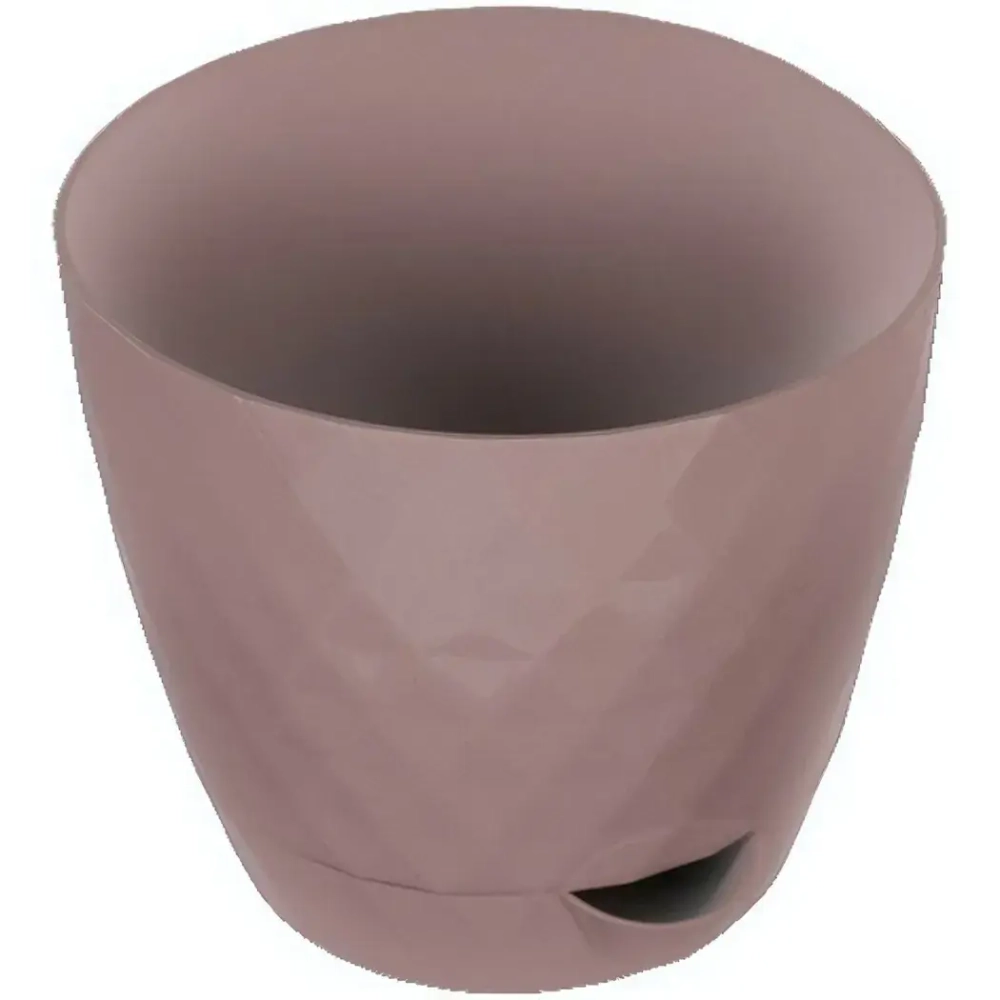 Горшок для цветов пластиковый 1,5л d-14см «Румба» с поддоном мокко