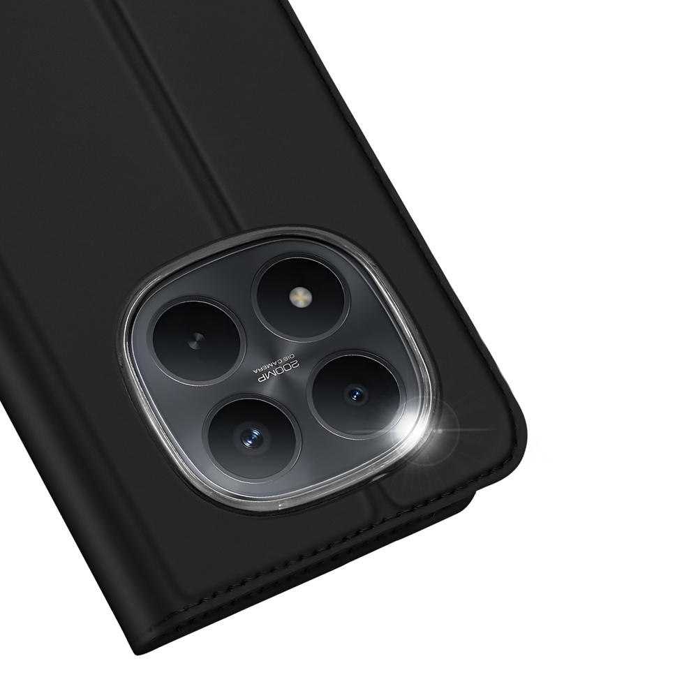 Чехол книжка из кожи черного цвета для Xiaomi Redmi Note 15 Pro Plus 5G и Poco M8 Pro 5G, серия Skin Pro Series от Dux Ducis