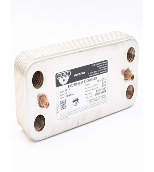 ZLMT09 Вторичный теплообменник ГВС для котла Ariston 16 пластин 142mm ARI EGIS-II / CLAS/ GENUS EVO/ CARES/ 65104333