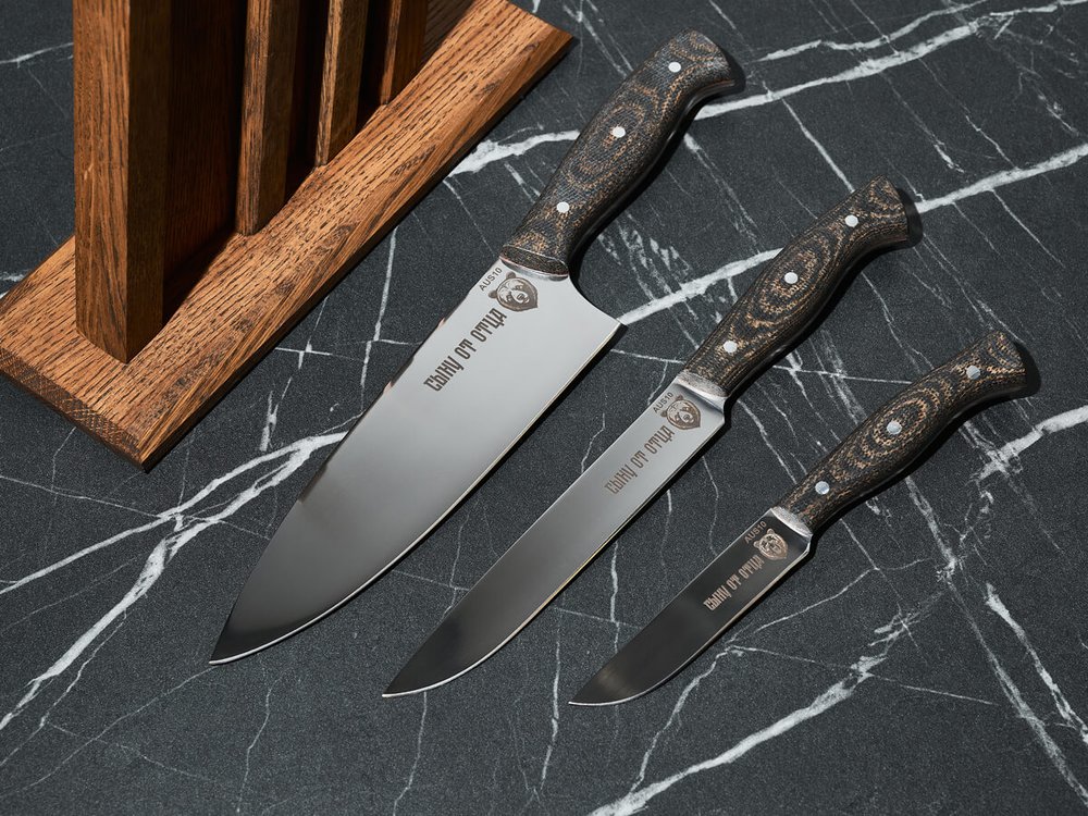 Набор кухонных ножей "Сыну от отца", сталь AUS-10, рукоять текстолит