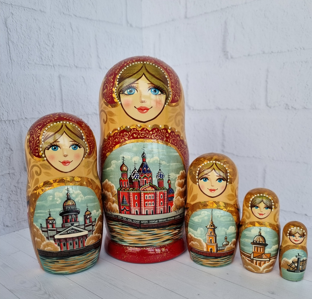 Матрёшка "Виды города" 5мест