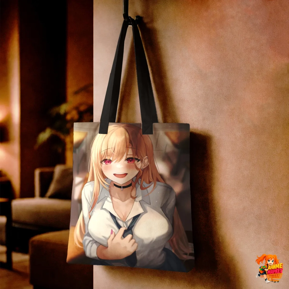 Сумка шоппер с принтом Эта фарфоровая кукла влюбилась