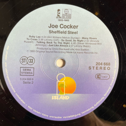 Винтажная виниловая пластинка LP Joe Cocker Sheffield Steel (Germany 1982) Talking Back To The Night