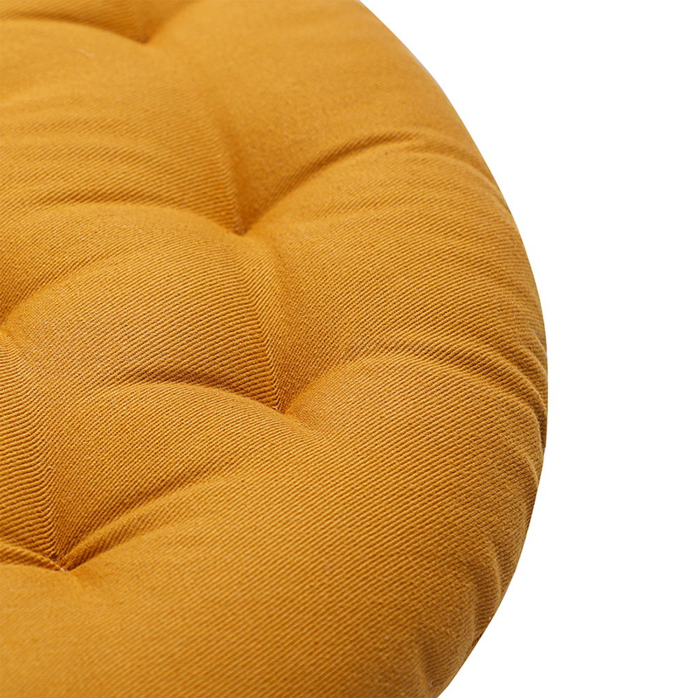 Подушка на стул круглая из хлопка цвета карри из коллекции essential, 35 см