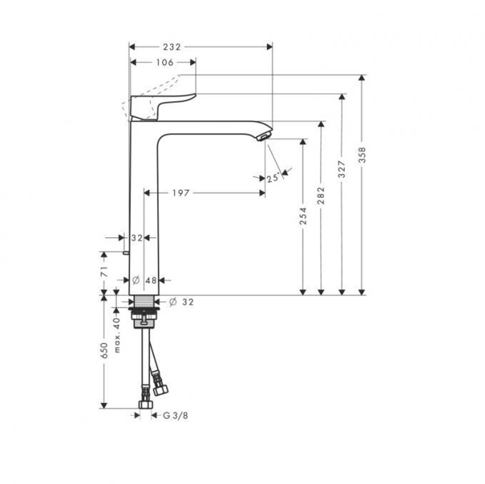 Смеситель для раковины Hansgrohe Metris 31082000