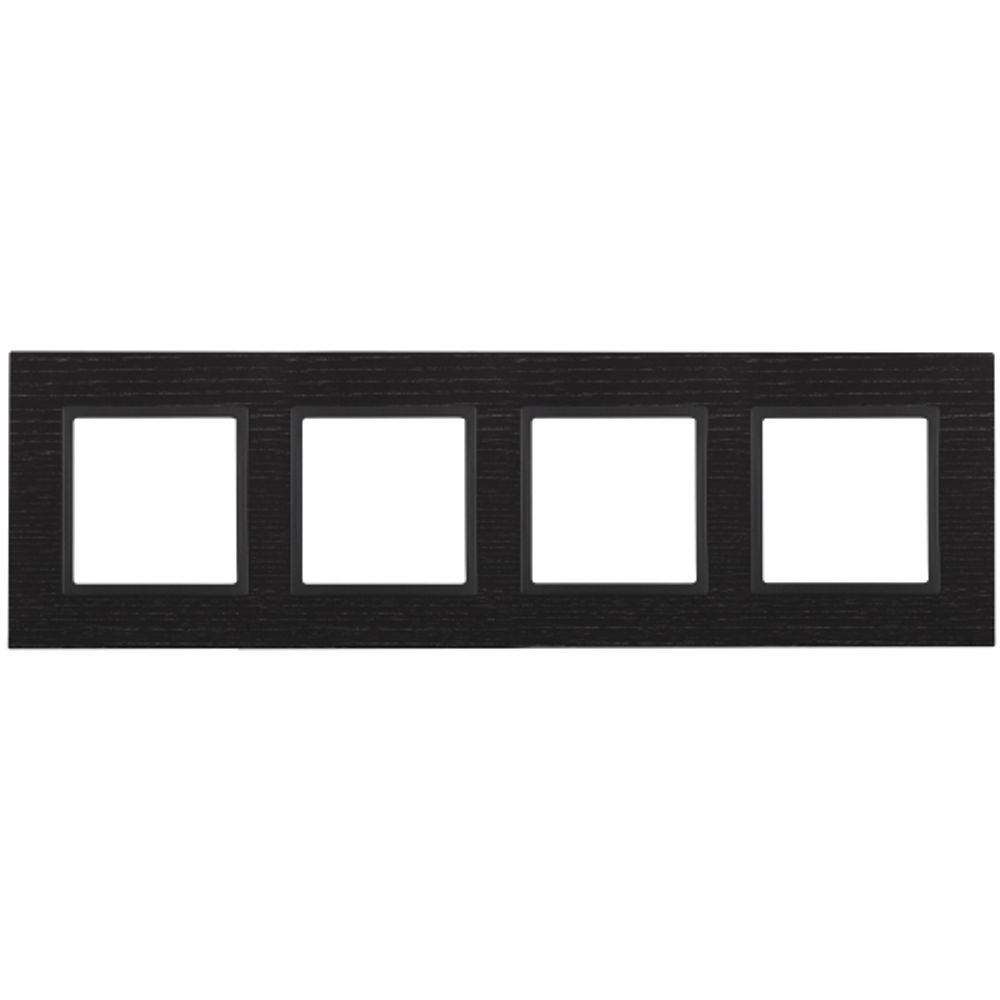 14-5304-05 ЭРА Рамка на 4 поста, дерево, Эра Elegance, чёрн.дерево+антр
