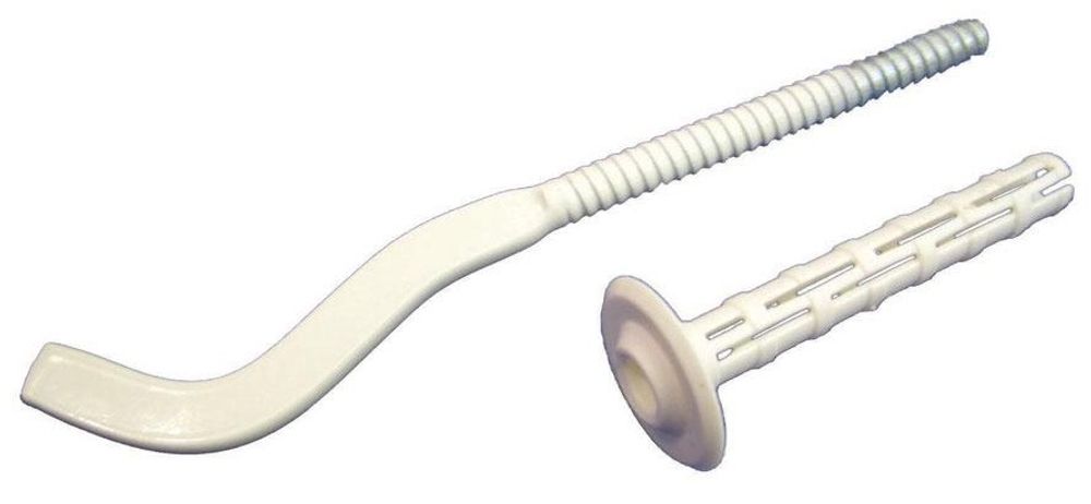 Кронштейн для радиатора анкерный с дюбелем (белый) 7*300