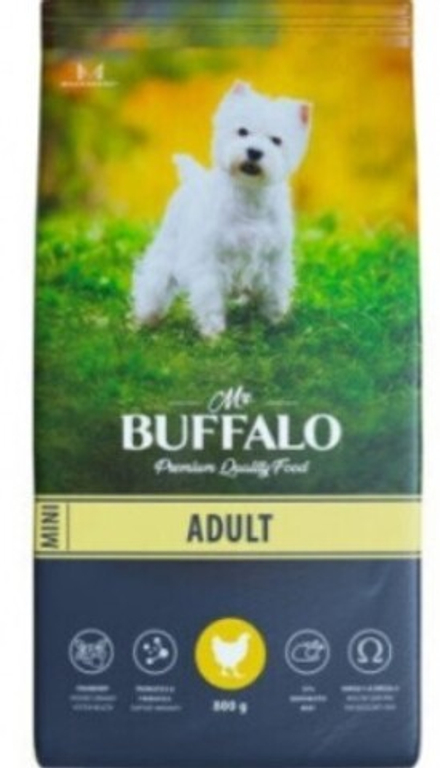 Mr.Buffalo 800г Adult Mini Сухой корм для взрослых собак малых пород Курица