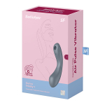 Серо-голубой вибромассажер 17,4см с вакуумной стимуляцией Satisfyer Curvy Trinity 1 insertable Air Pulse Vibrator Bluegrey
