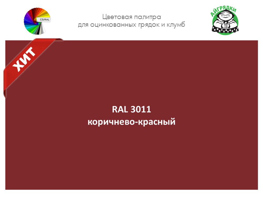 Цвет полимерного покрытия RAL 3011 красно-коричневый | АЙГРЯДКИ!