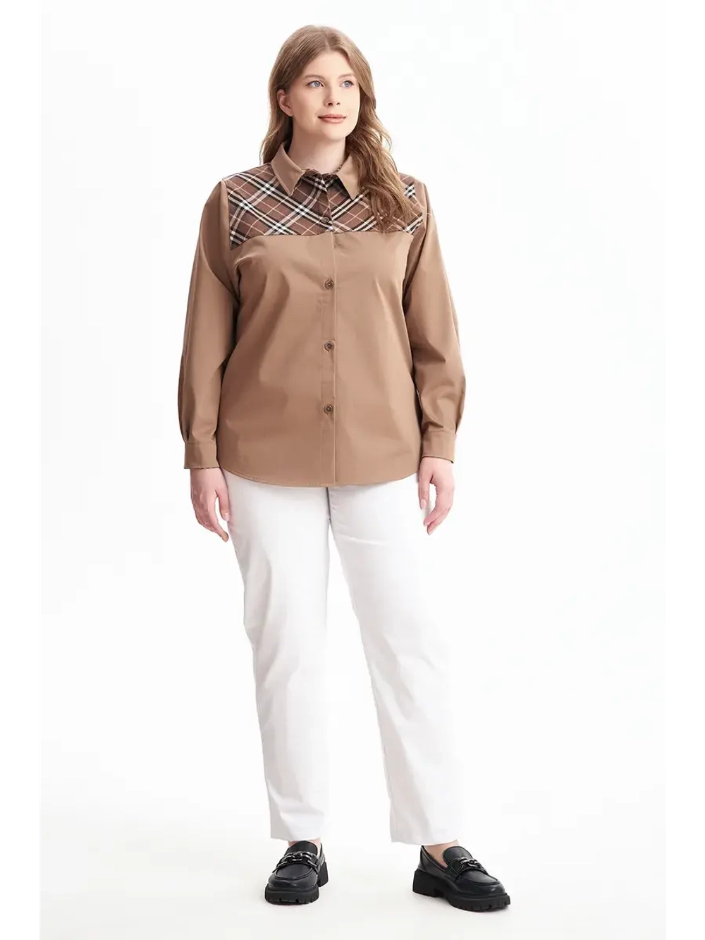 Блуза-рубашка в клетку