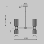 Люстра на штанге Maytoni ANTIC MOD302PL-10GR