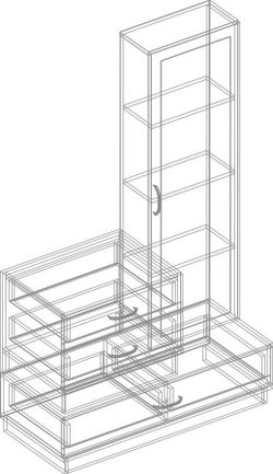 Стол туалетный "Жасмин" (белый лофт/дуб баррик), ЛДСП/МДФ, Велес
