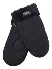 Мужские Варежки Меховые Ugg Черные Замшевые (08)