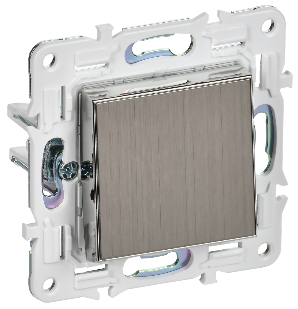 SKANDY Выключатель 1-клавишный перекрестный 10А SK-V03N металл никель IEK