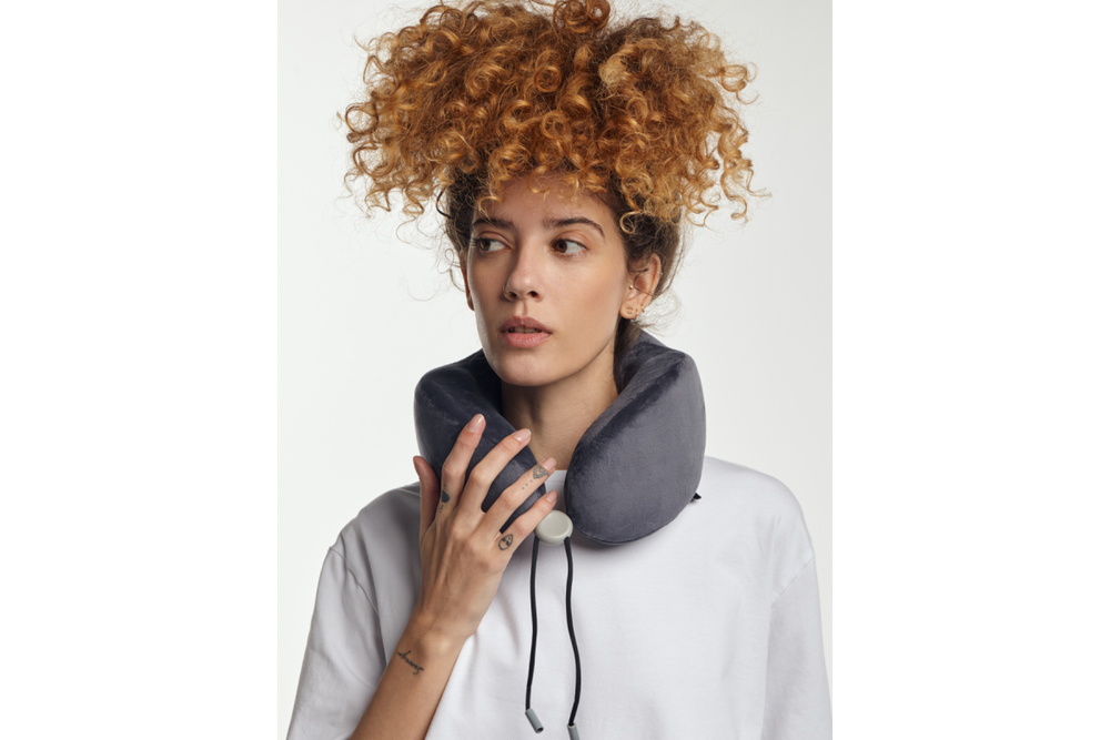 Подушка для путешествий RoadLike Travel Kit Pure с эффектом памяти, серый