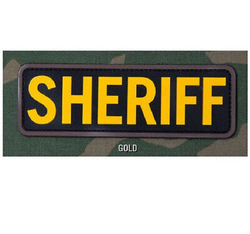 Шеврон Sheriff 5х10 см PVC. Чёрно-жёлтый